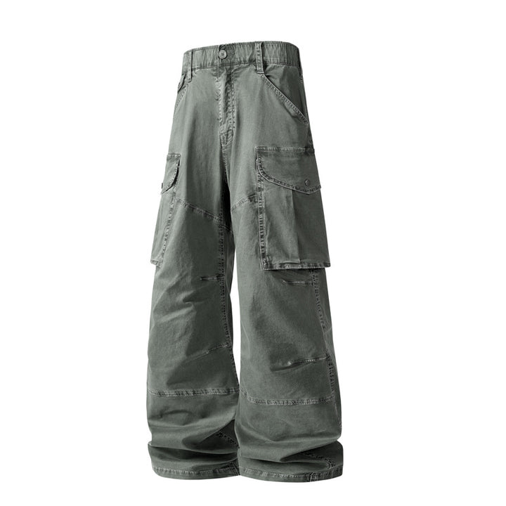 Damen Weite Cargohose mit hohem Bund, Oversize‑Bein und großen Klappentaschen Drune