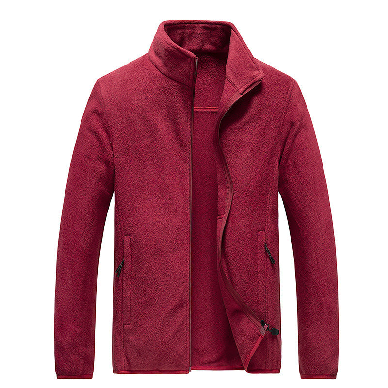 Herren Fleecejacke mit Stehkragen, durchgehendem Reißverschluss und verdeckten Taschen Drune