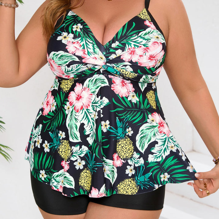 Damen Tankini mit floralem Oberteil und schmeichelndem Schnitt Drune
