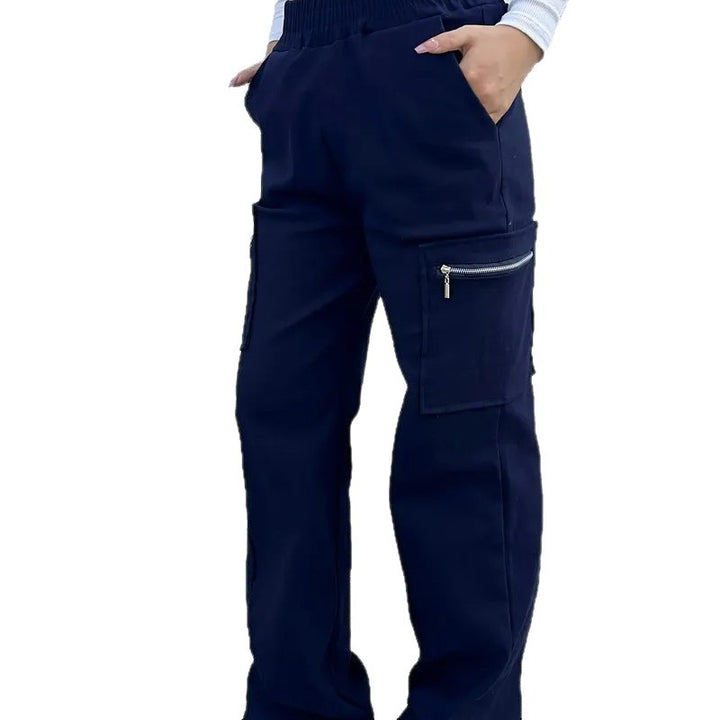 Damen Bequeme Cargo-Hose mit elastischem Bund Drune