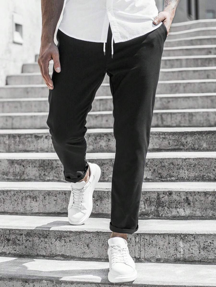 Drune Herren Freizeithose mit Kordelzug und Seitentaschen
