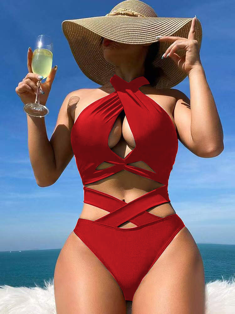 Damen Hochgeschnittener Einteiler mit raffinierten Cut-Outs Drune
