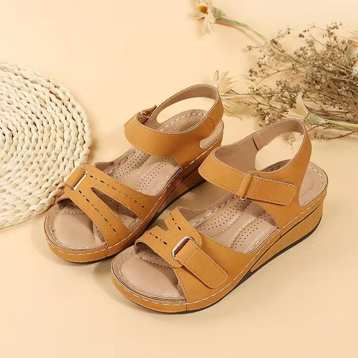Damen Komfort-Sandalen mit verstellbaren Klett- und Schnallenriemen sowie ergonomischem Fußbett Drune