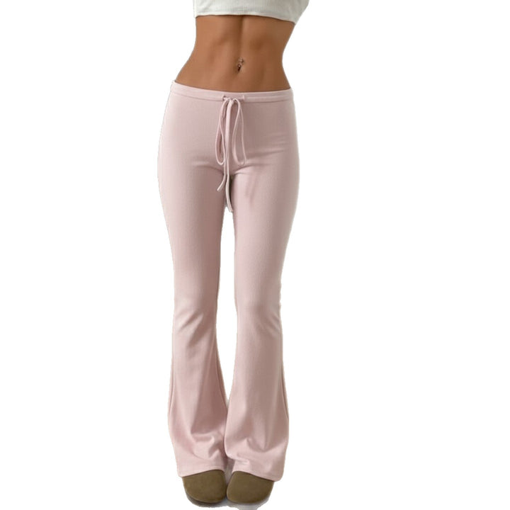 Damen nan ausgestellte Loungehose mit Bindekordel, hohem Komfortbund und weichem Jerseyfall Drune