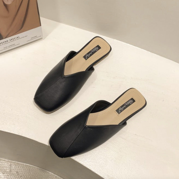 Damen Modische Mules mit elegantem V-Ausschnitt Drune