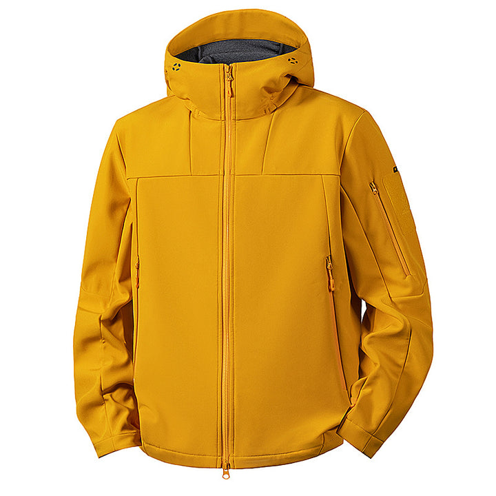Herren wind- und wasserabweisende Softshelljacke mit Kapuze und taktischen Taschen Drune