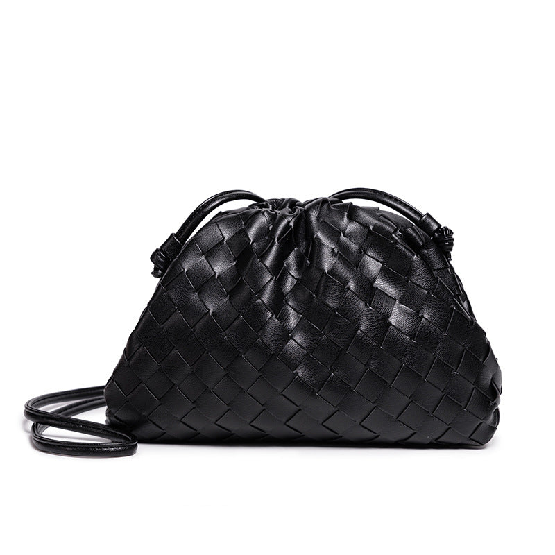 Drune | Leder Umhängetasche für Damen - Minimalistische Gewebte Tasche