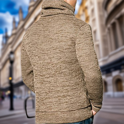 Herren Kapuzenpullover mit grobem Strickmuster und praktischen Kängurutaschen Drune