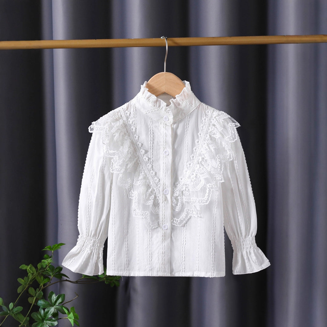 Mädchen Rüschenbluse mit eleganten Spitzenakzenten Drune