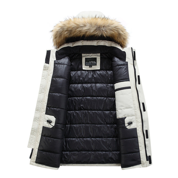 Herren Wärmeisolierender Winterparka mit Kunstfellkapuze und Funktionsfutter Drune