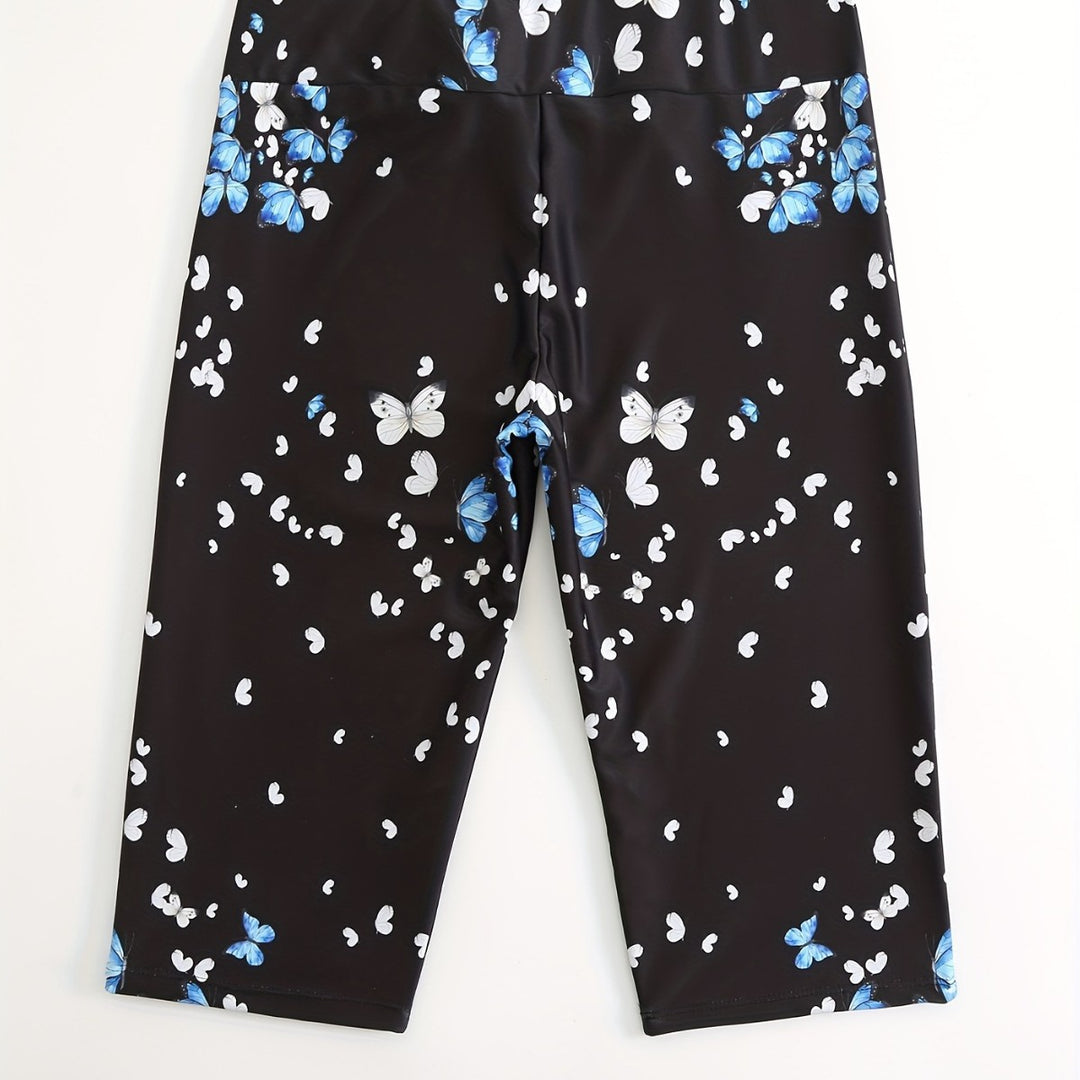 Damen Sportliche Badeshorts mit Blumendesign Drune