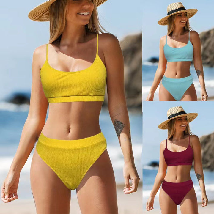 Damen Hochtailliertes Bikini-Set mit sportlichem Oberteil Drune