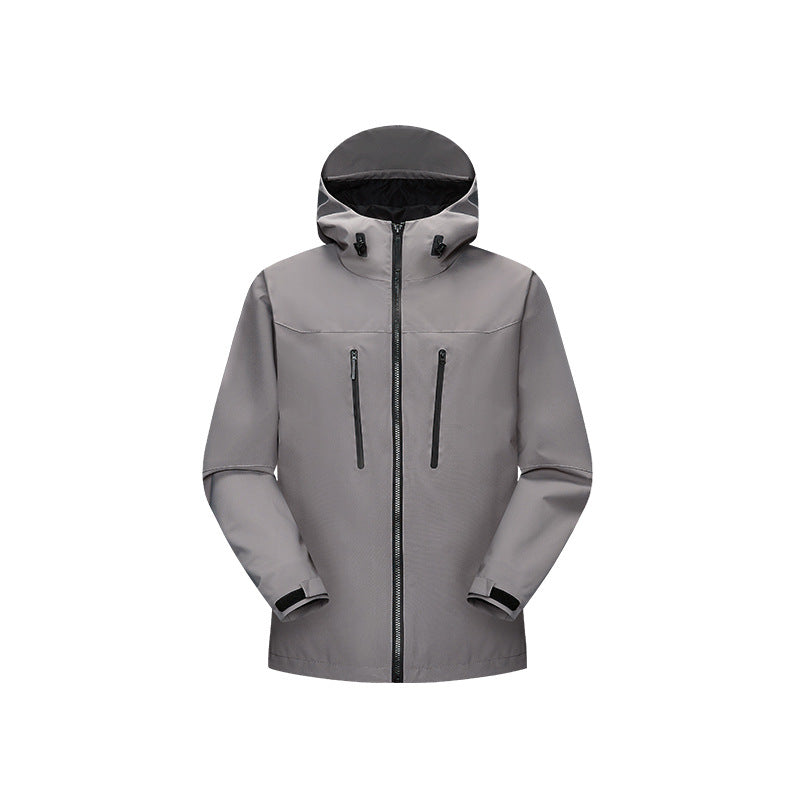 Damen Technische wasserfeste Softshell‑Regenjacke mit Kapuze, versiegelten Nähten und vertikalen Reißverschlusstaschen Drune