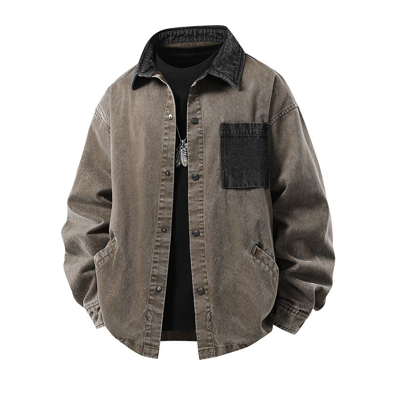 Herren Trendy Denim-Hemdjacke Drune