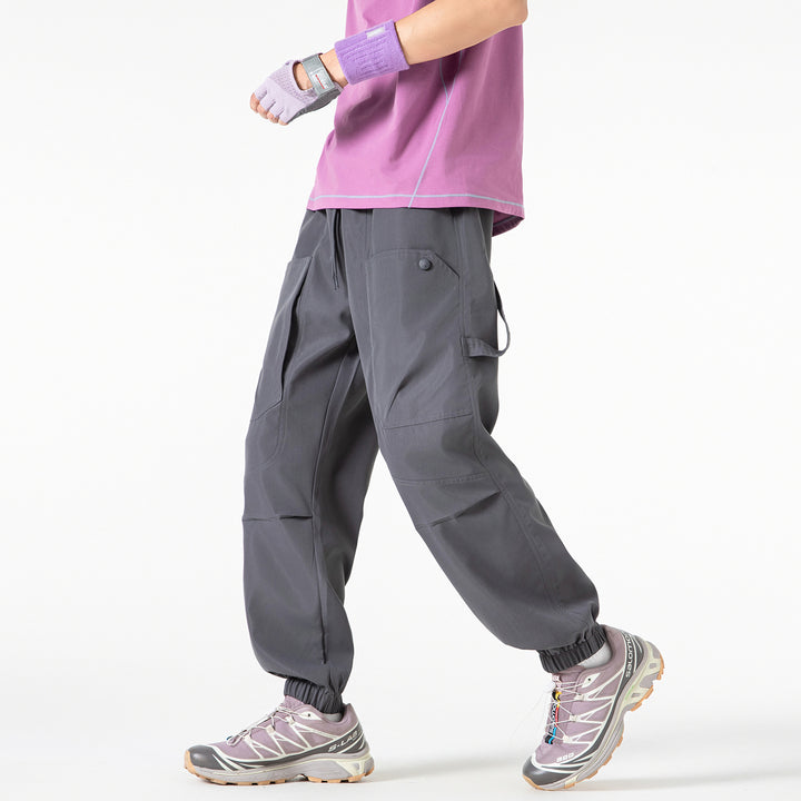 Herren Utility-Cargohose im Joggerstil mit elastischem Bund und großvolumigen Klappentaschen Drune