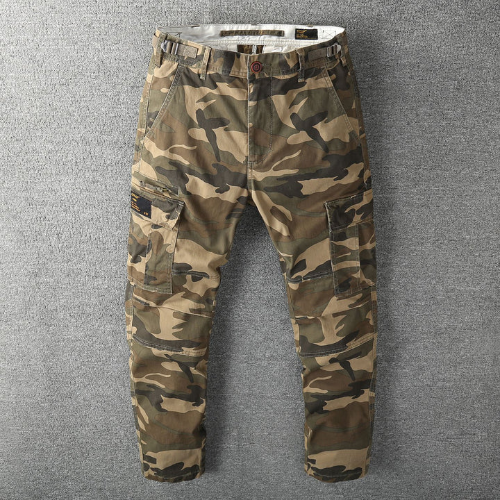 Herren Robuste Baumwoll-Cargohose mit verstärkten Knien und verstellbarem Bund Drune
