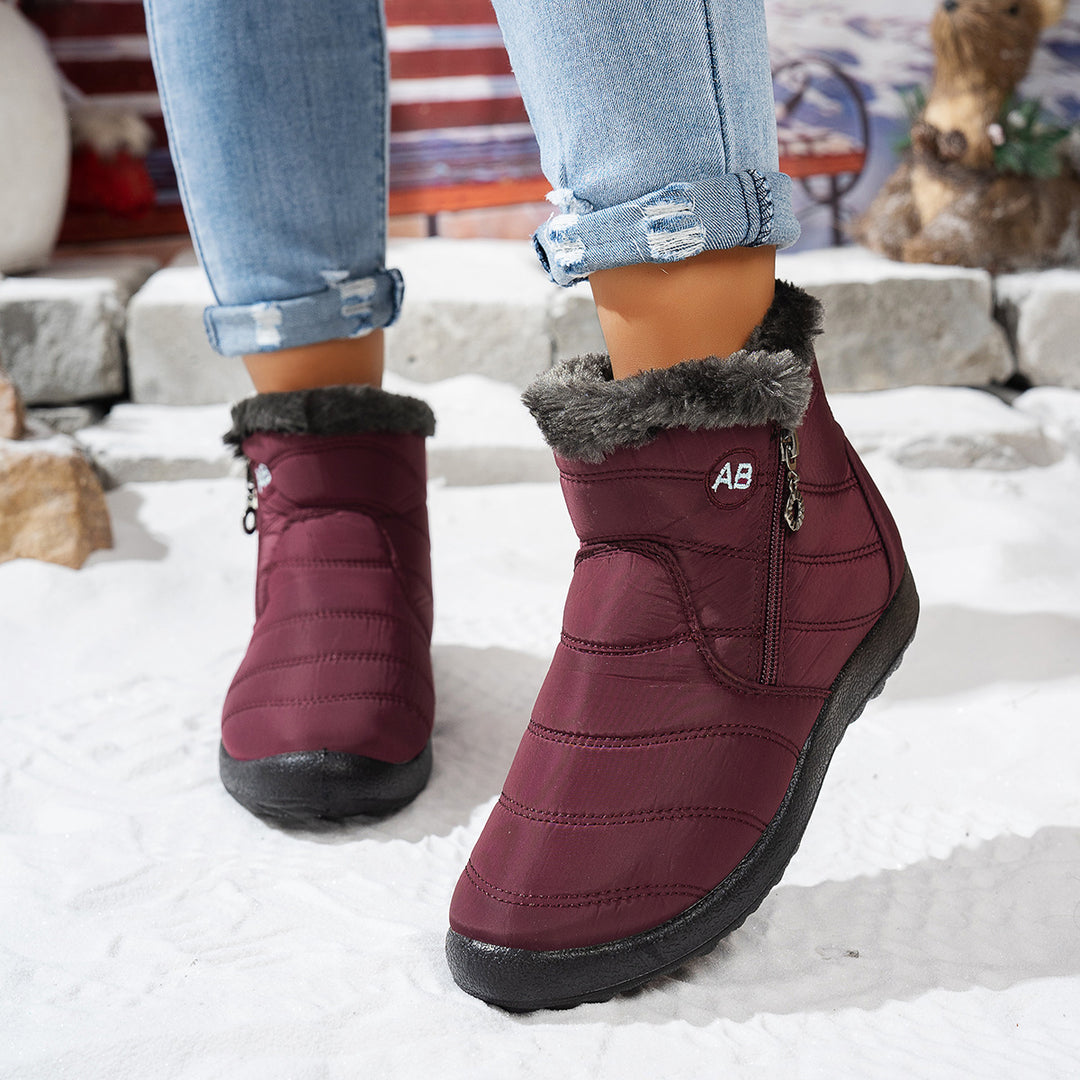 Damen Winterstiefel mit praktischem Reißverschluss und kuscheligem Innenfutter Drune