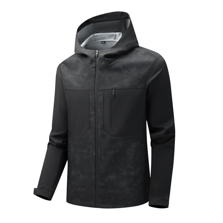 Herren Urbanes Softshell-Hybrid mit wasserabweisender Beschichtung, Kapuze und Brust-Reißverschluss Drune