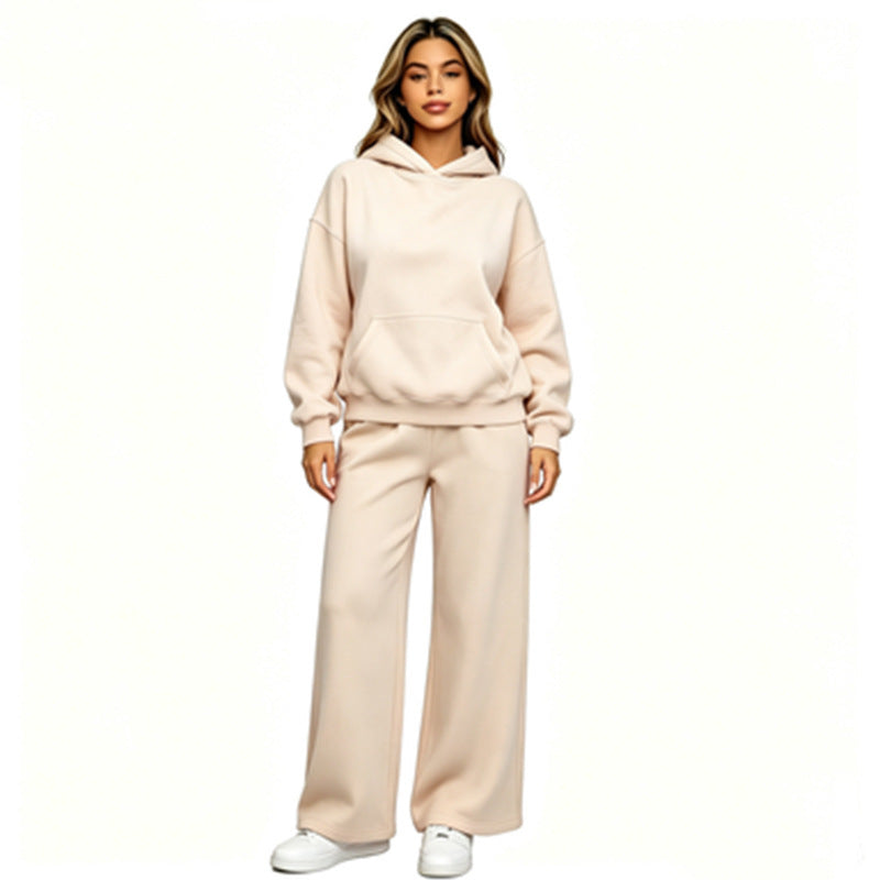 Damen Lässiger Kapuzenpullover mit weiten Hosen Drune