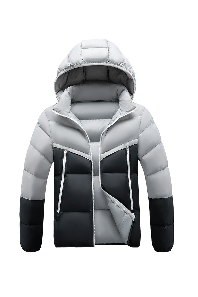 Herren Stepp-Außenjacke mit Kapuze, Farbabsetzungen und wasserabweisender Isolierung Drune