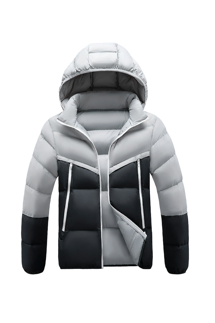 Herren Stepp-Außenjacke mit Kapuze, Farbabsetzungen und wasserabweisender Isolierung Drune
