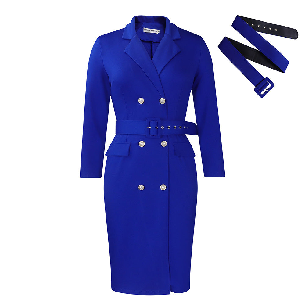 Damen Blazer-Kleid mit tailliertem Schnitt und abnehmbaren Gürteln Drune