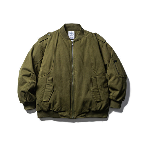 Herren Robuste Canvas-Bomberjacke mit Utility-Taschen und Rippbündchen Drune