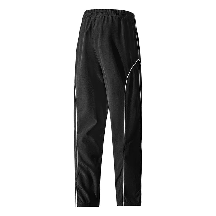 Herren Sportliche tapered Trainingshose mit elastischem Bund, Tunnelzug & Kontrastpaspel Drune