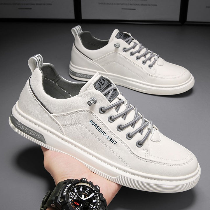 Herren Casual Lederimitat-Sneaker mit gepolsterter Ferse und profilierter Gummisohle Drune