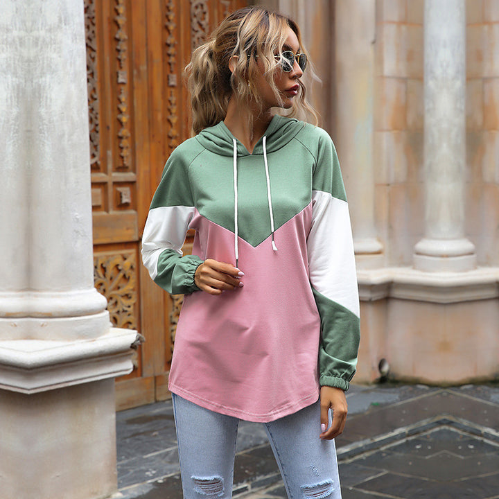Damen Oversize Kapuzenpullover mit Raglanärmeln und abgerundetem Saum Drune