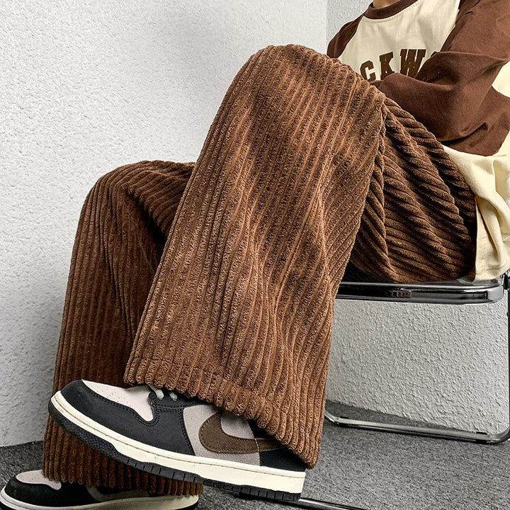 Damen Extraweite Cordhose mit Kordelzug, Rippenstruktur und weitem Bein Drune