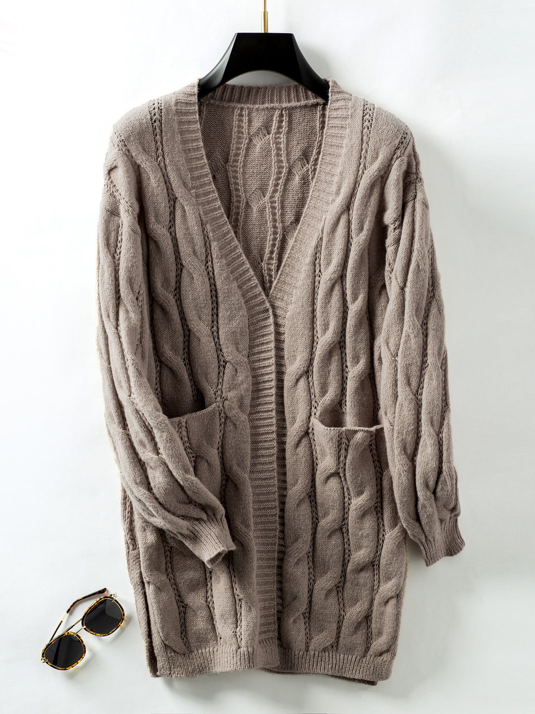 Damen Strickjacke mit V-Ausschnitt und praktischen Taschen Drune