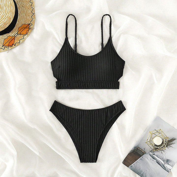 Damen raffinierter Bikini mit gestreiftem Design Drune