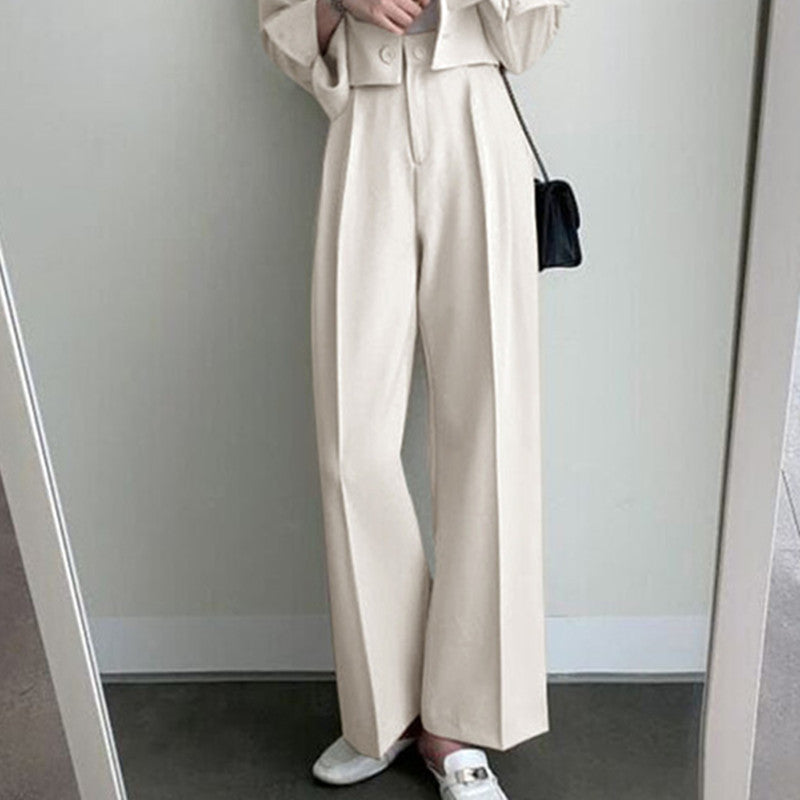 Damen Weit geschnittene Hochtaillierte Hose Drune