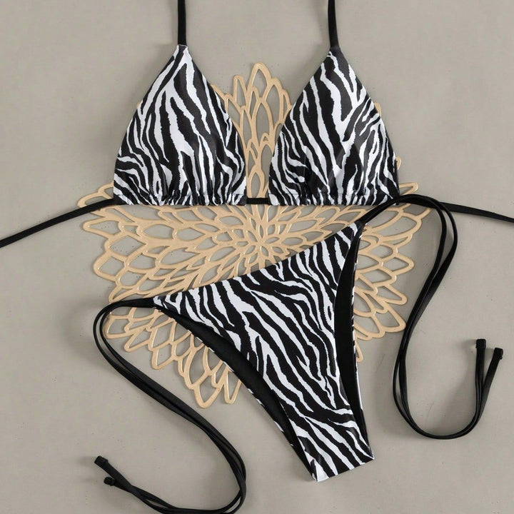 Damen Triangel-Bikini in auffälligem Tiermuster Drune