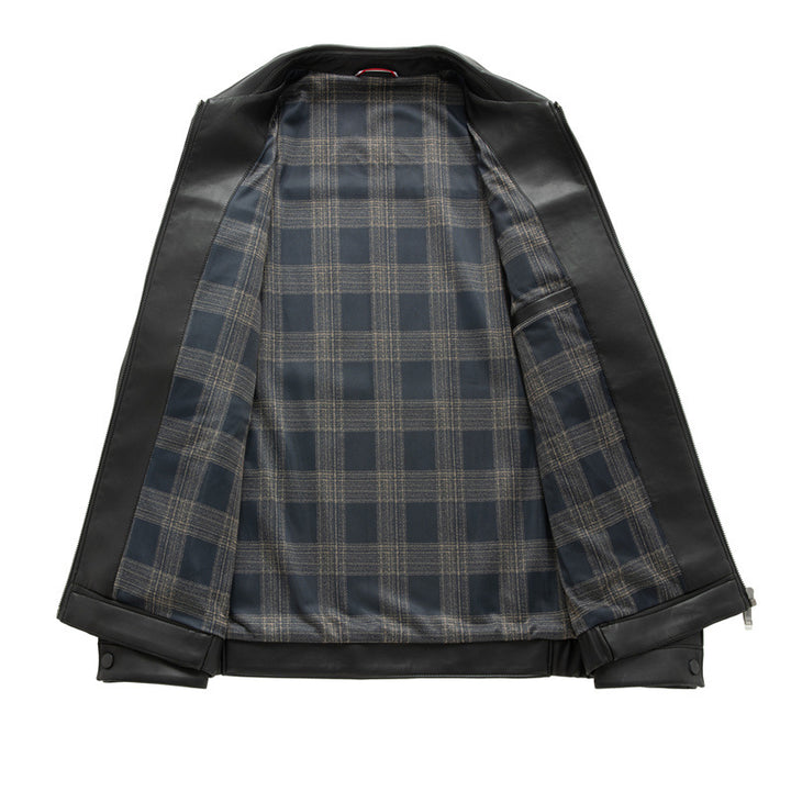 Herren Premium-Lederblouson im Hemdjacken-Stil mit Brustpattentaschen Drune