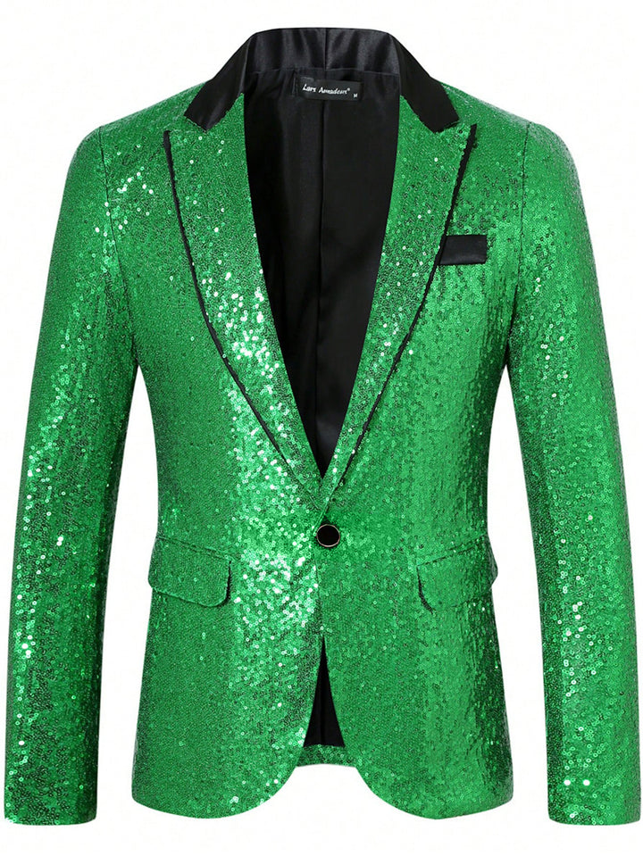 Herren Glamouröser Paillettenblazer Drune
