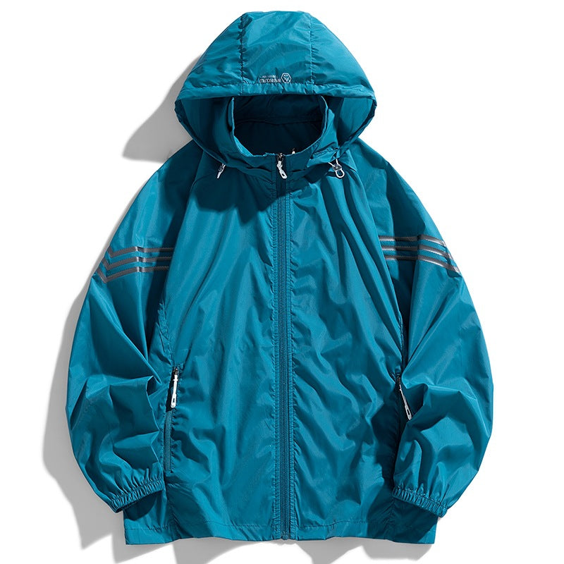 Herren Leichte Windbreakerjacke mit Kapuze und praktischen Taschen Drune