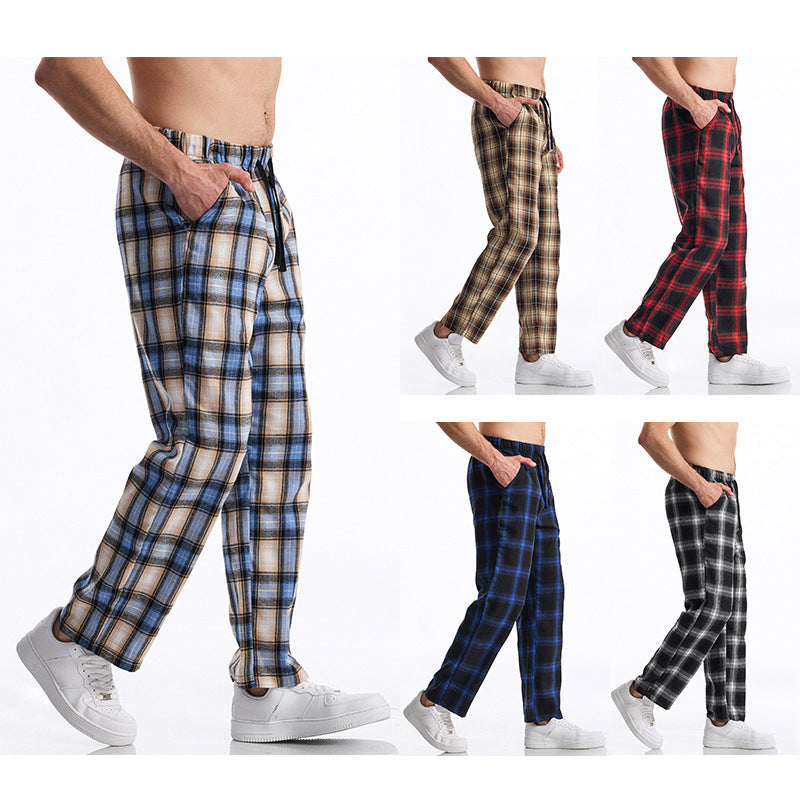 Herren bequeme Freizeithose mit Karomuster Drune