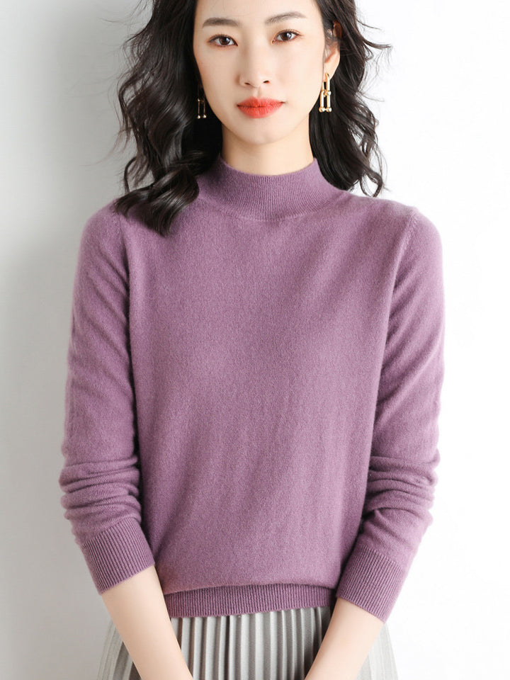 Damen Kurzrollkragen Feinstrickpullover mit leichtem Mohair-Effekt Drune