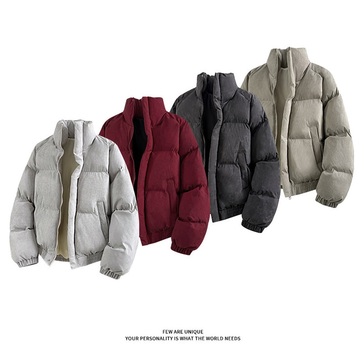 Damen Stylische Daunenjacke mit hoher Kragen und elastischen Ärmelabschlüssen Drune