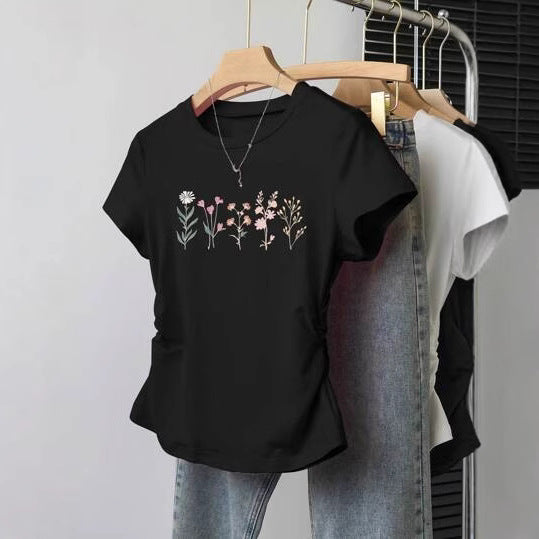 Damen Crop-T-Shirt mit figurbetontem Schnitt und modernem Design Drune