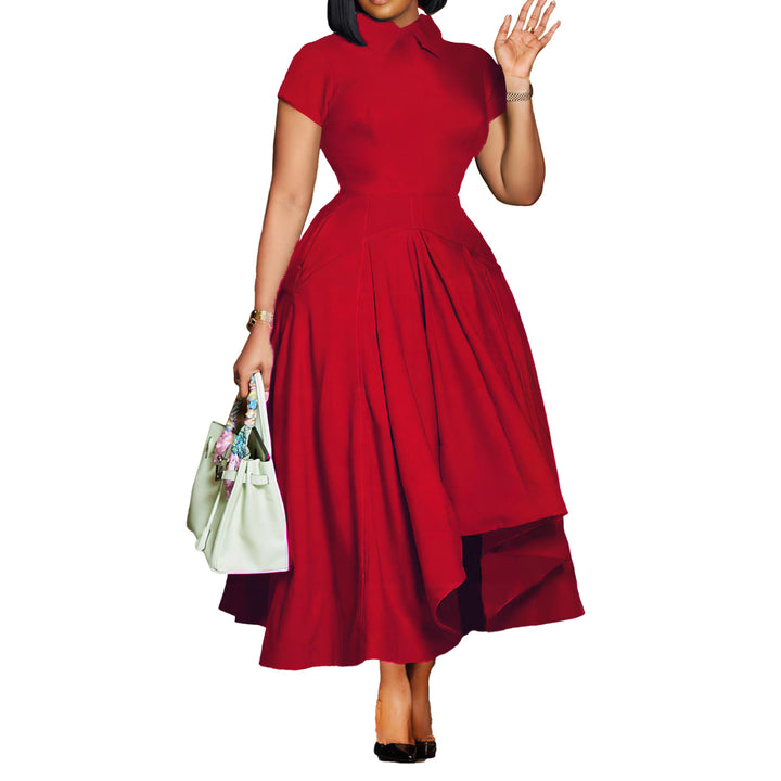 Damen Hemdkleid mit asymmetrischem Rock und eleganter Taillierung Drune