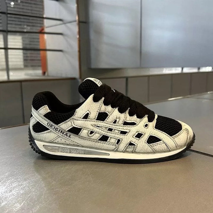 Herren Atmungsaktiver Retro-Laufsneaker mit Mesh- und Wildleder-Overlays Drune