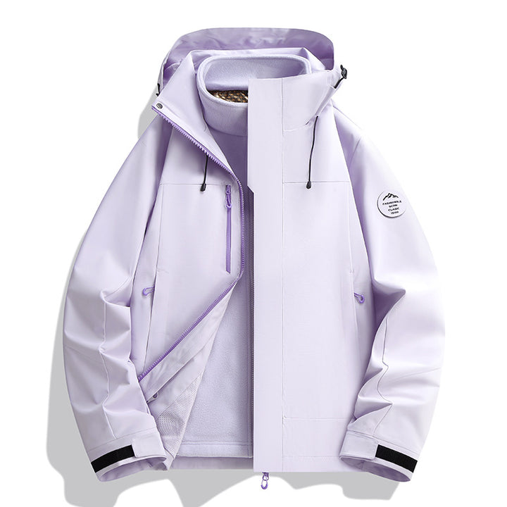 Herren Wetterfeste Softshelljacke mit Fleece‑Innenfutter, verstellbarer Kapuze & Reißverschluss‑Brusttasche Drune