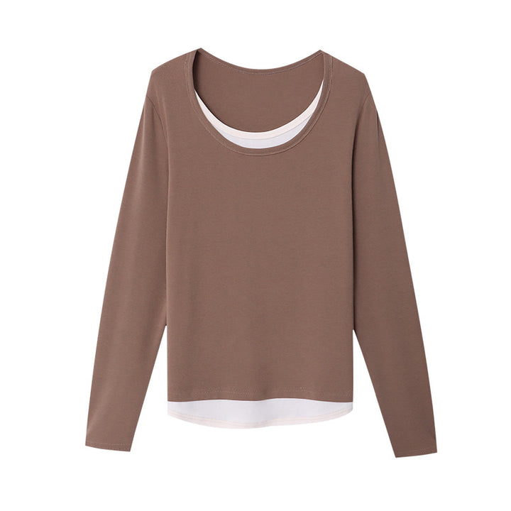 Damen Langarmshirt mit weitem Halsausschnitt Drune