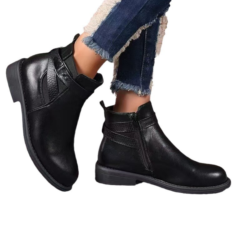 Damen modische Stiefeletten mit elegantem Reißverschluss und schickem Komfortdesign Drune