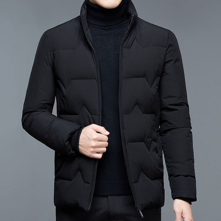 Herren Wattierte Stehkragenjacke mit wasserabweisender Oberfläche und Reißverschlusstaschen Drune