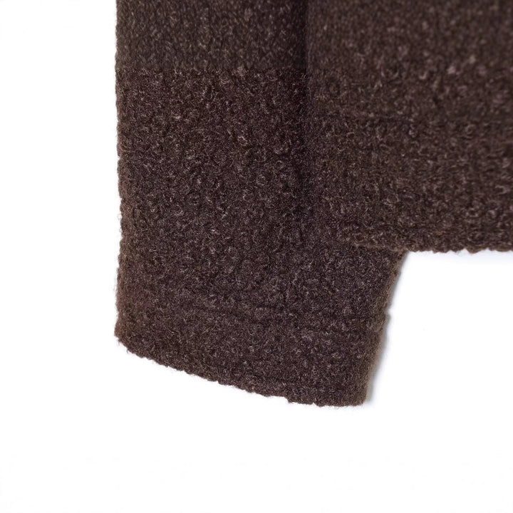 Damen Cropped Bouclé-Jacke mit weichem Kunstfellkragen und Pattentaschen Drune