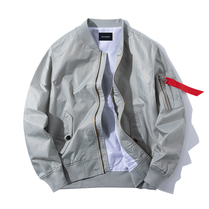 Herren Nylon Bomberjacke im Flugzeugstil mit kontrastierender Taftfutter und Reißverschlusstasche am Ärmel Drune